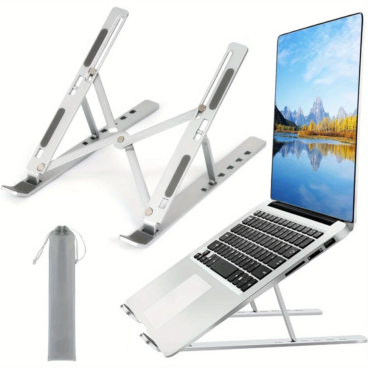 Adjustable Laptop Table - حامل كمبيوتر محمول من الألومنيوم قابل