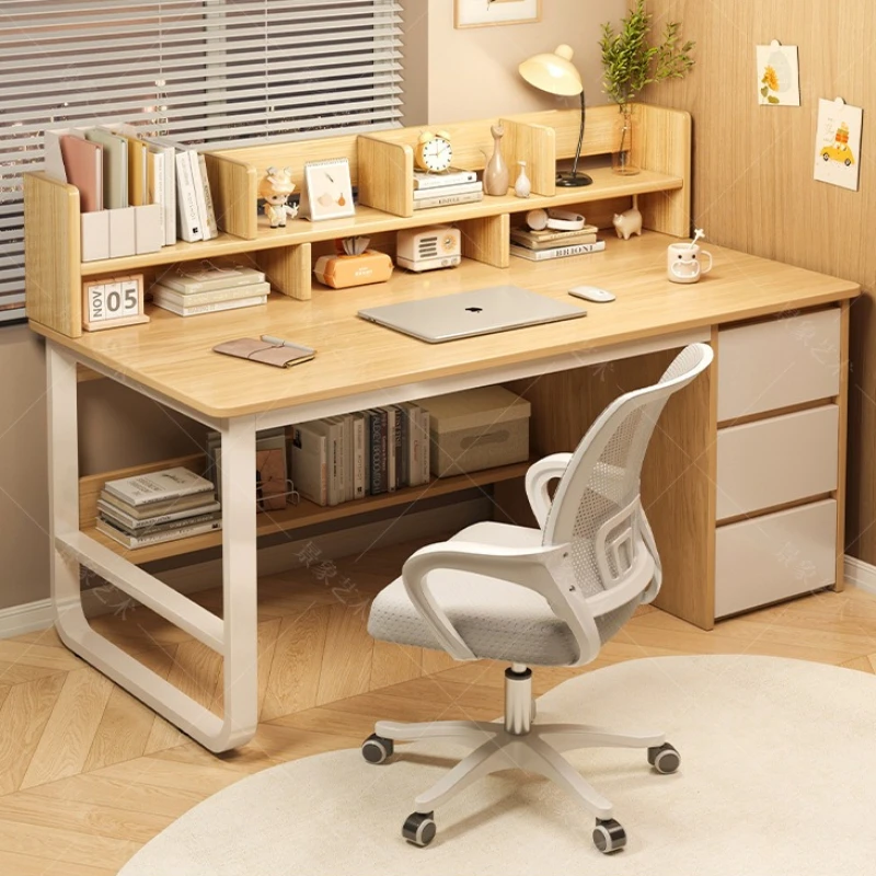 Office Furniture Factory - مكتب متين مع رف كتب بسيط