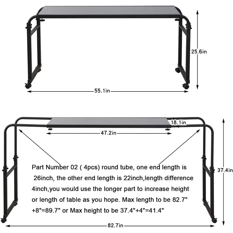 طاولة سرير قابلة للتعديل بعجلا - مراجعة Adjustable Laptop Table وسعره