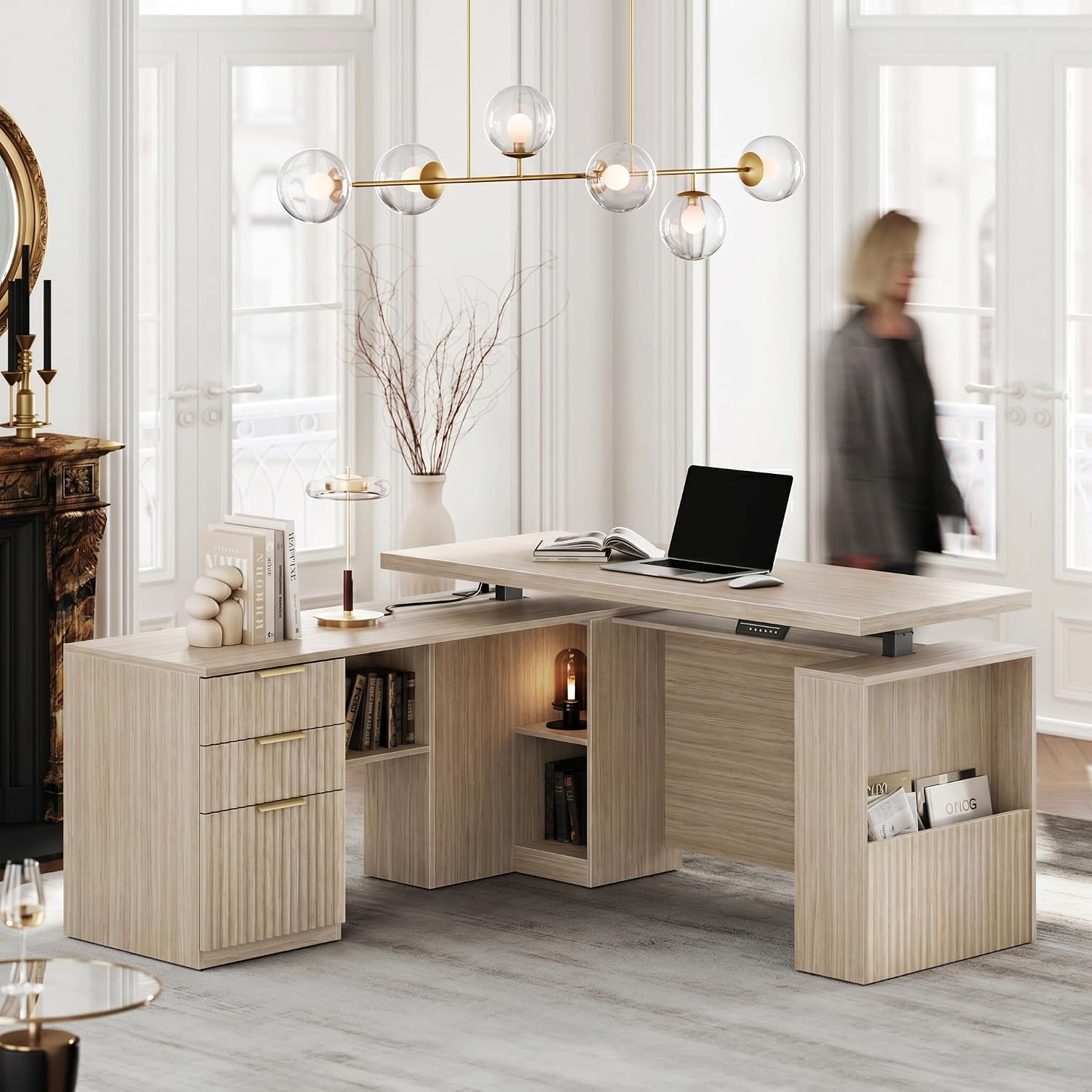 مكتب قائم على شكل حرف L بطول 6 - مراجعة Office Furniture Filing Cabinets وسعره