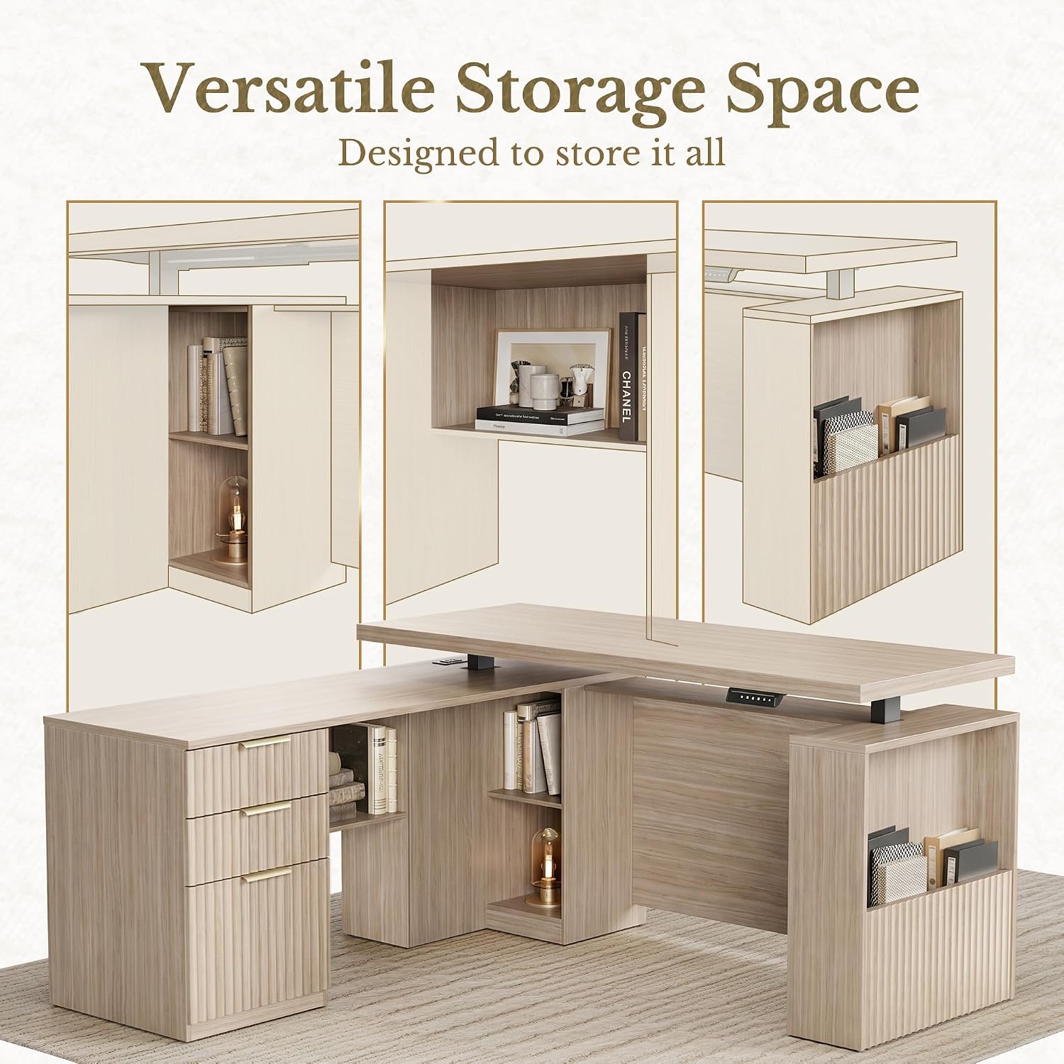 مكتب قائم على شكل حرف L بطول 6 - مراجعة Office Furniture Filing Cabinets وسعره